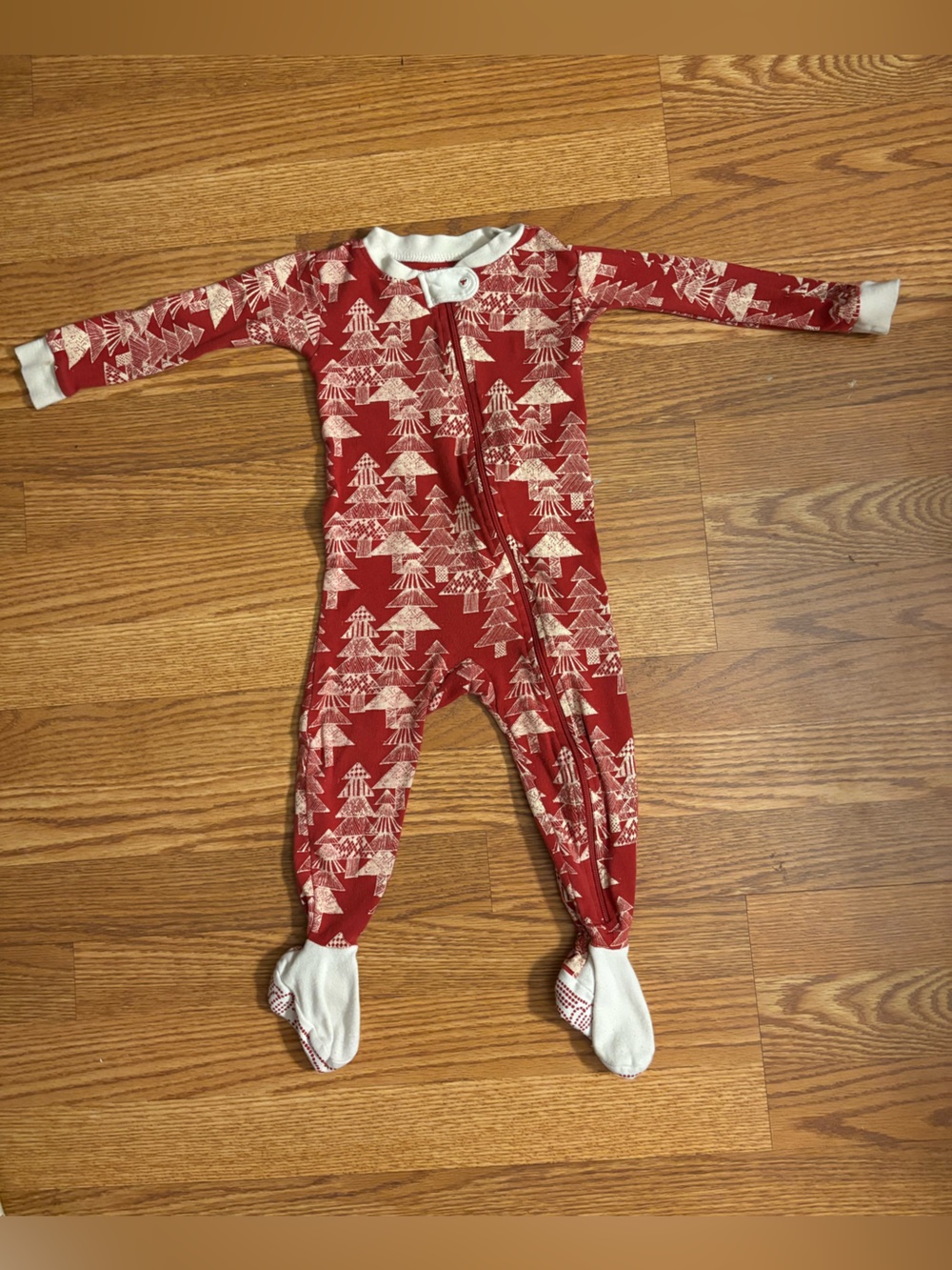 Burt’s Bees Baby Christmas Tree Pajama Onesie 18M